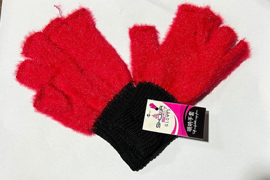 2 Pcs Wool Plain Fingerless Gloves 1. M